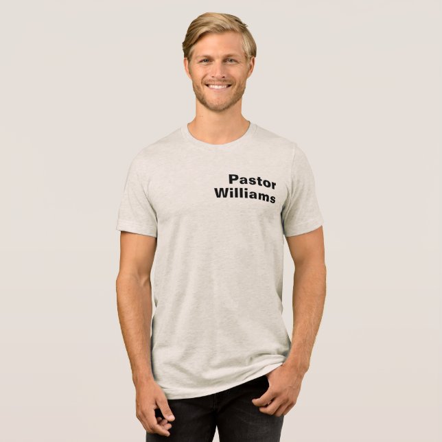 Anpassat pastorsnamn t shirt (Framsida Full)