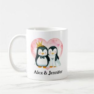 Anpassat Penguinpar Bröllopspersonaliserat Kaffemugg