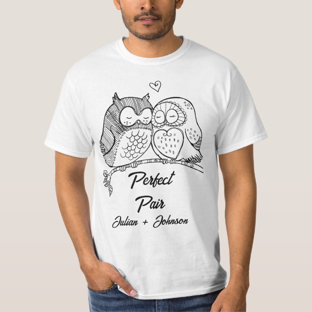 Anpassat perfekt par matchande par t shirt (Framsida)