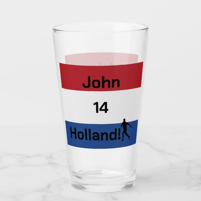 Anpassat Personligt Namn Oranje Fan Glaskopp (Framsida)