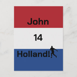 Anpassat Personligt Namn Oranje Fan Vykort