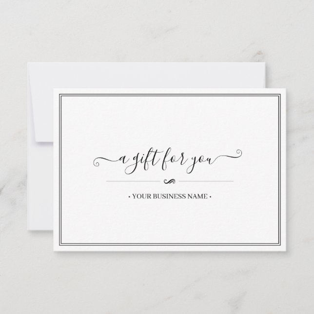 Anpassat presentkort för enkel Elegant (Framsida)