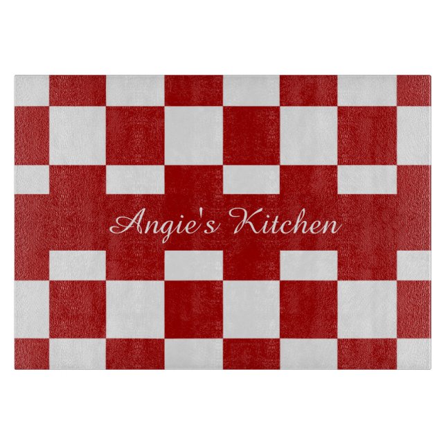 Anpassat Red & White Checkerboard Kitchen Gadget (Framsidan)