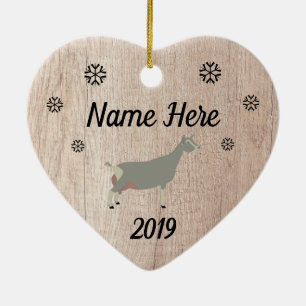 Anpassat Rustic Toggenburg Dairy Goat Julgransprydnad Keramik