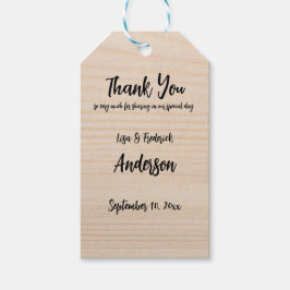 Anpassat Rustikt Trä Tack från Par   Presentetikett