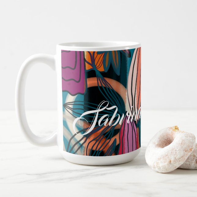Anpassat skript Signatur namn Tropisk Kaffemugg (Med munk)