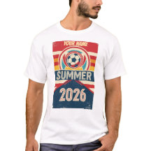 Anpassat Sommar Namn 2026 Fotboll Fan Retro T-shir