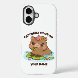 Anpassat Sött Kawaii Kapybara Mode iPhone-fodral