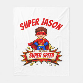 Anpassat Superhjältenamn för Barn Fleecefilt