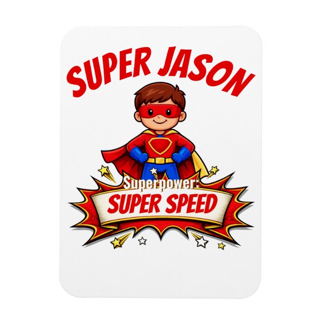 Anpassat Superhjältenamn & Superkraft för Barn Magnet (Vertikal)