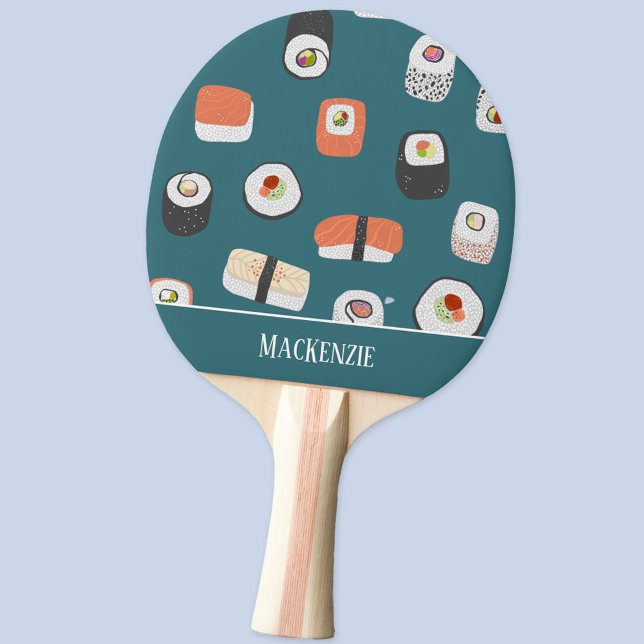 Anpassat Sushi-namn Pingisracket (Fun personalized name Japanese sushi ping pong paddle)