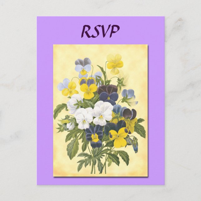 Anpassat svar Botaniska violer Postkort Inbjudan Vykort (Framsida)