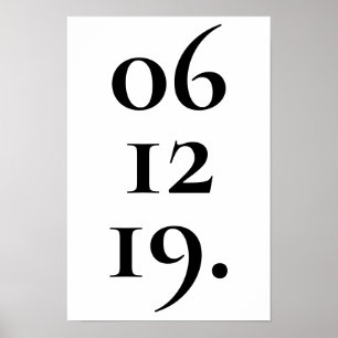 Anpassat Svart Och Vitt Speciellt Datum Poster