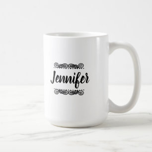 Anpassat svartvitt namn kaffemugg
