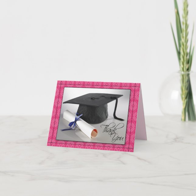 Anpassat tackkort för Studenten (fuschia) (Framsida)
