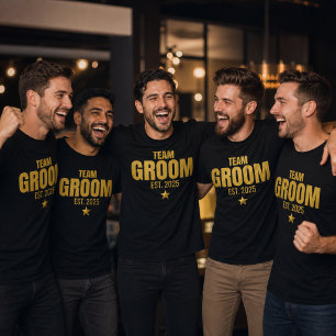 Anpassat Team Groom Est 20xx Guld Svägerskan Party T Shirt
