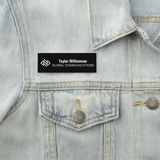 Anpassat teknikföretag datorshop namnbricka (På plats)