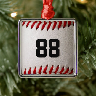 Anpassat tröjnummer Baseballspelardesign Julgransprydnad Metall