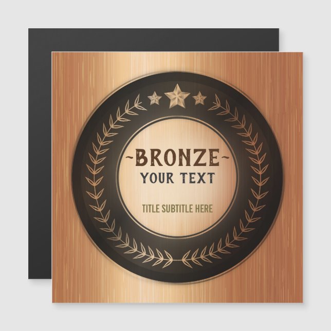 ANPASSAT TRYCK DIY-MEDALJ Bronsmästare REDIGERBAR (Fram/baksida)