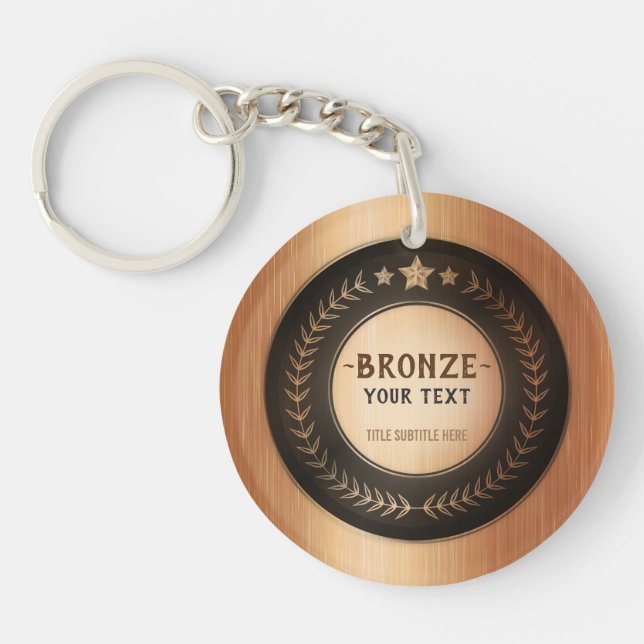 ANPASSAT TRYCK DIY-MEDALJ Bronsmästare REDIGERBAR (Framsidan)