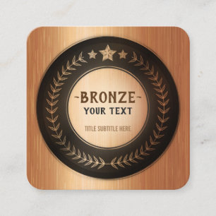ANPASSAT TRYCK DIY-MEDALJ Bronsmästare REDIGERBAR Fyrkantigt Visitkort