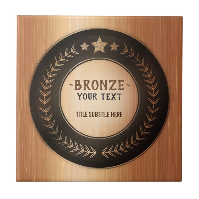 ANPASSAT TRYCK DIY-MEDALJ Bronsmästare REDIGERBAR Kakelplatta (Framsidan)