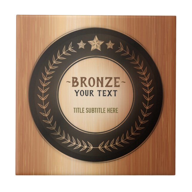 ANPASSAT TRYCK DIY-MEDALJ Bronsmästare REDIGERBAR Kakelplatta (Framsidan)