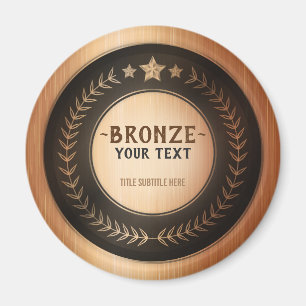 ANPASSAT TRYCK DIY-MEDALJ Bronsmästare REDIGERBAR Magnet