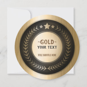 ANPASSAT TRYCK DIY-MEDALJ Guld #1 LÄGG TILL DIN LO Tack Kort