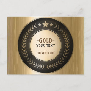 ANPASSAT TRYCK DIY-MEDALJ Guld #1 LÄGG TILL DIN LO Vykort
