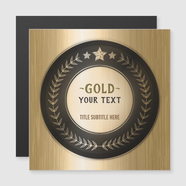 ANPASSAT TRYCK DIY-MEDALJ Guld #1 Mästare REDIGERB (Fram/baksida)