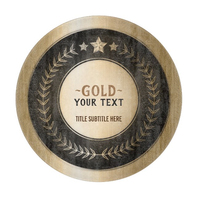 ANPASSAT TRYCK DIY-MEDALJ Guld #1 Mästare REDIGERB (Framsidan)