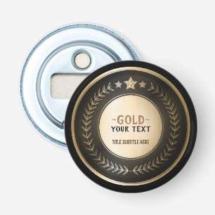 ANPASSAT TRYCK DIY-MEDALJ Guld #1 Mästare REDIGERB Flasköppnare