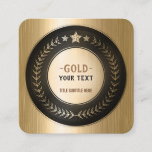 ANPASSAT TRYCK DIY-MEDALJ Guld #1 Mästare REDIGERB Fyrkantigt Visitkort