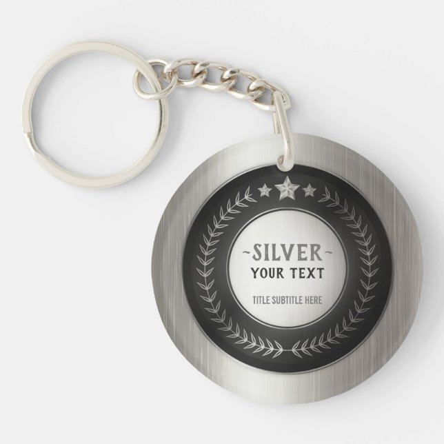 ANPASSAT TRYCK DIY-MEDALJ Silvermästare REDIGERBAR (Framsidan)