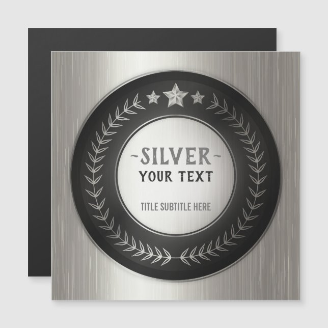 ANPASSAT TRYCK DIY-MEDALJ Silvermästare REDIGERBAR (Fram/baksida)