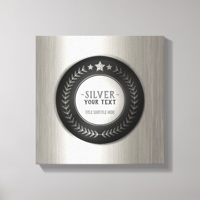 ANPASSAT TRYCK DIY-MEDALJ Silvermästare REDIGERBAR (Framsida)