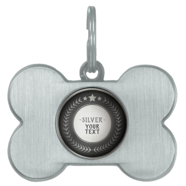 ANPASSAT TRYCK DIY-MEDALJ Silvermästare REDIGERBAR ID-bricka Husdjur (Framsidan)