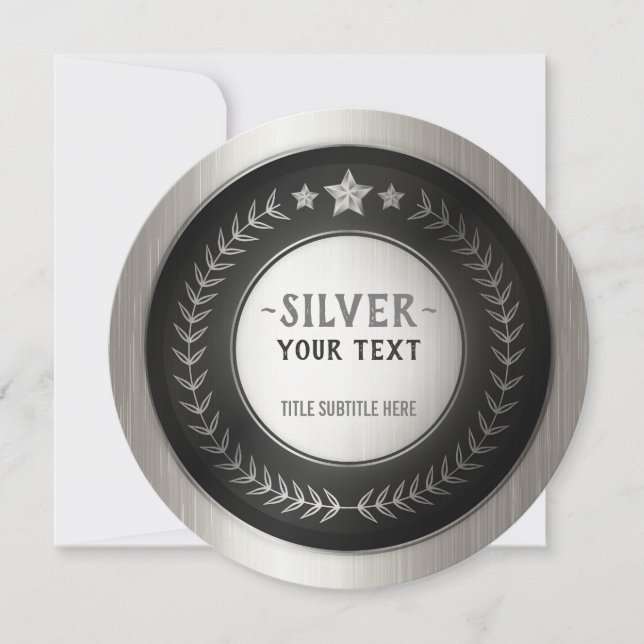 ANPASSAT TRYCK DIY-MEDALJ Silvermästare REDIGERBAR Tack Kort (Framsida)