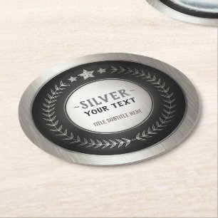ANPASSAT TRYCK DIY-MEDALJ Silvermästare REDIGERBAR Underlägg Papper Rund