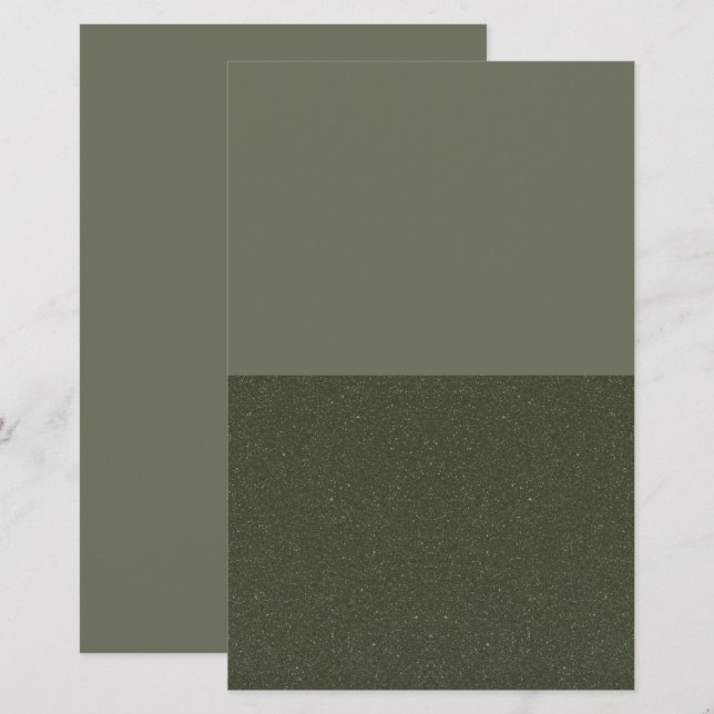 Anpassat tvåtons Mossgrönt Proffsbrevpapper Brevpapper (Fram/baksida)