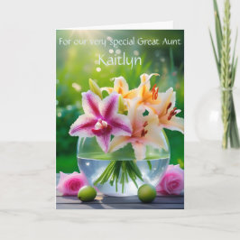 Anpassat Underbart Moster Bouquet-födelsedagskort  Meddelande