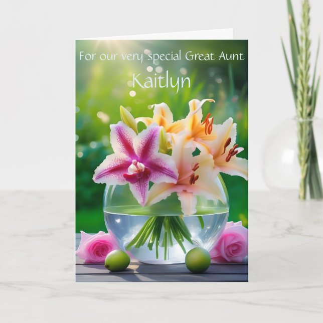 Anpassat Underbart Moster Bouquet-födelsedagskort  Meddelande (Framsida)