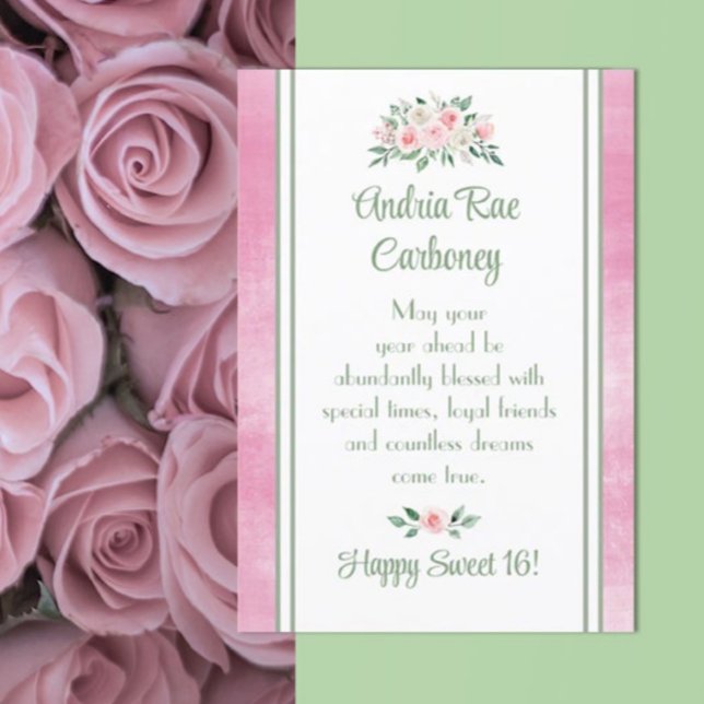 Anpassat, unikt svenskt 16-födelsedagskort helgkort (Skapare uppladdad)