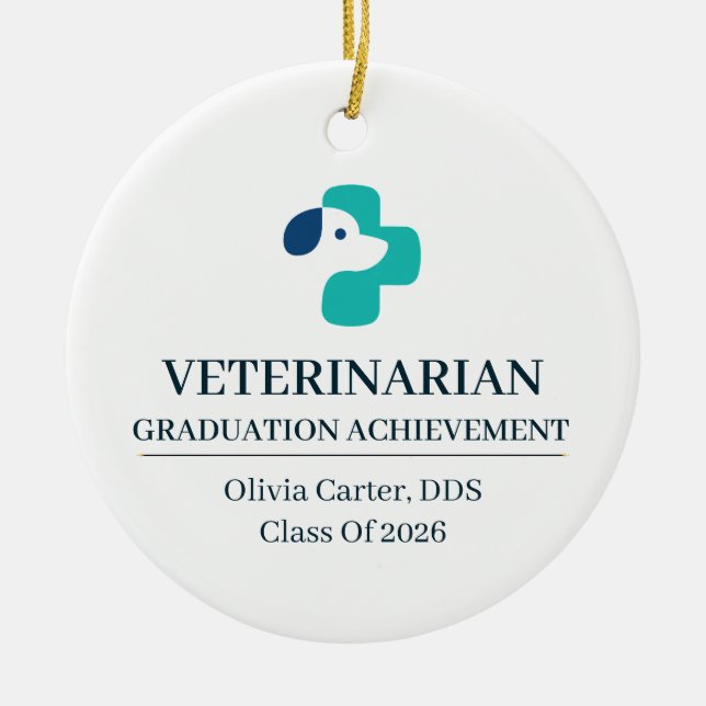 Anpassat Veterinärnamn Sedan År Julgransprydnad Keramik (Framsidan)