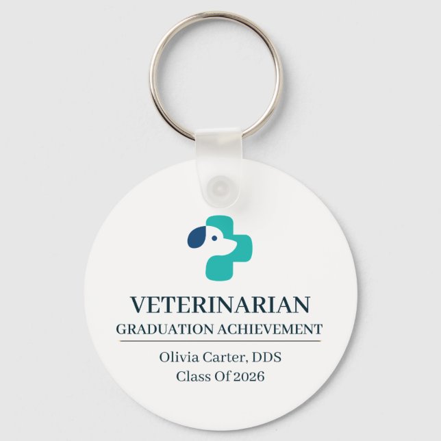 Anpassat Veterinärnamn Sedan År Nyckelring (Framsida)
