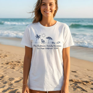 Anpassbar Familjeåterträffstol för Strand Palmträd T Shirt