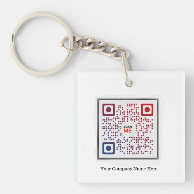 Anpassbar fyrkantig QR-kodnyckelring (Framsidan)