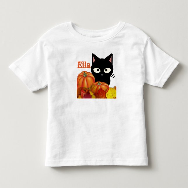 Anpassbar Halloween T-shirt för småbarn med svart  (Framsida)