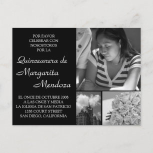 Anpassbar Quinceanera-inbjudan Tarjeta Inbjudan Vykort